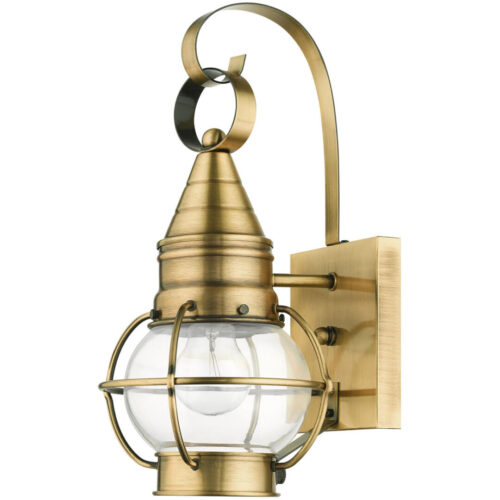 26900-01 1 Light Antique Brass Outdoor Wall Lantern-Lighting LumensLantern