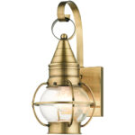 26900-01 1 Light Antique Brass Outdoor Wall Lantern-Lighting LumensLantern