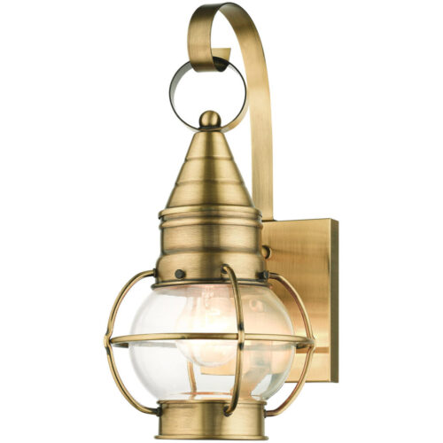 26900-01 1 Light Antique Brass Outdoor Wall Lantern-Lighting LumensLantern