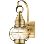 26900-01 1 Light Antique Brass Outdoor Wall Lantern-Lighting LumensLantern