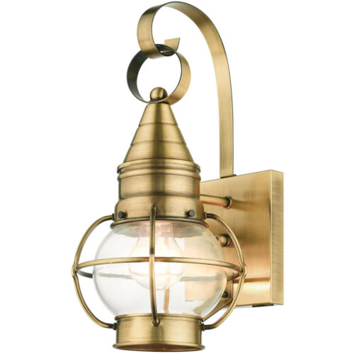 26900-01 1 Light Antique Brass Outdoor Wall Lantern-Lighting LumensLantern