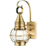 26900-01 1 Light Antique Brass Outdoor Wall Lantern-Lighting LumensLantern