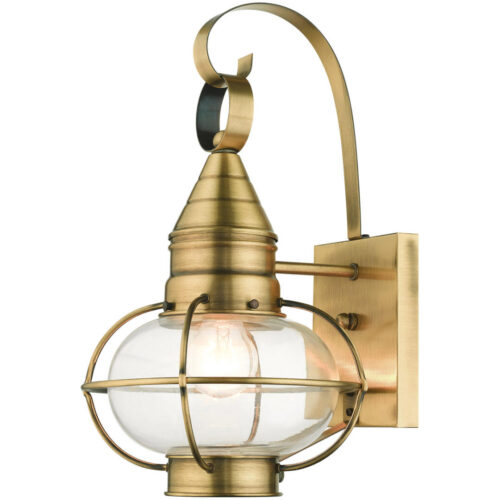 26901-01 1 Light Antique Brass Outdoor Wall Lantern-Lighting LumensLantern