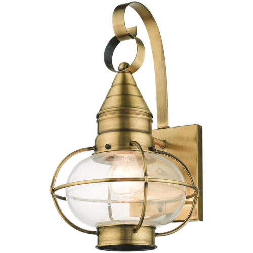 26901-01 1 Light Antique Brass Outdoor Wall Lantern-Lighting LumensLantern