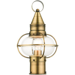 26902-01 1 Light Antique Brass Outdoor Post Top Lantern-Lighting LumensLantern