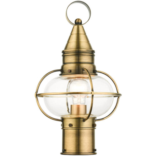 26902-01 1 Light Antique Brass Outdoor Post Top Lantern-Lighting LumensLantern