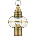 26902-01 1 Light Antique Brass Outdoor Post Top Lantern-Lighting LumensLantern