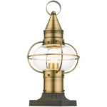 26902-01 1 Light Antique Brass Outdoor Post Top Lantern-Lighting LumensLantern