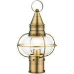 26902-01 1 Light Antique Brass Outdoor Post Top Lantern-Lighting LumensLantern