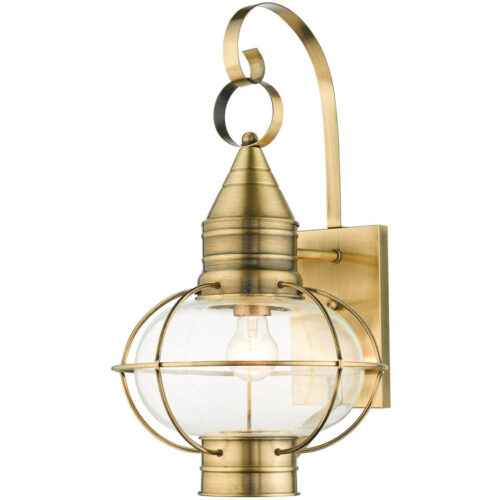 26904-01 1 Light Antique Brass Outdoor Wall Lantern-Lighting LumensLantern