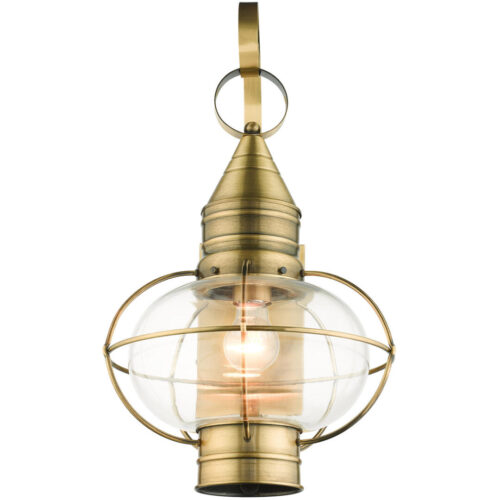 26904-01 1 Light Antique Brass Outdoor Wall Lantern-Lighting LumensLantern