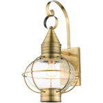 26904-01 1 Light Antique Brass Outdoor Wall Lantern-Lighting LumensLantern