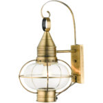 26904-01 1 Light Antique Brass Outdoor Wall Lantern-Lighting LumensLantern