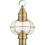 26905-01 1 Light Antique Brass Outdoor Post Top Lantern-Lighting LumensLantern