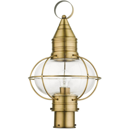 26905-01 1 Light Antique Brass Outdoor Post Top Lantern-Lighting LumensLantern