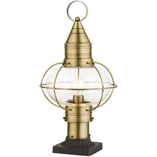 26905-01 1 Light Antique Brass Outdoor Post Top Lantern-Lighting LumensLantern