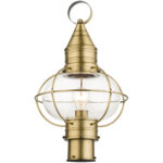 26905-01 1 Light Antique Brass Outdoor Post Top Lantern-Lighting LumensLantern