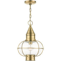 26906-01 1 Light Antique Brass Outdoor Pendant Lantern-Lighting LumensLantern