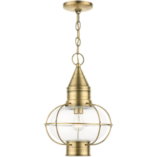 26906-01 1 Light Antique Brass Outdoor Pendant Lantern-Lighting LumensLantern