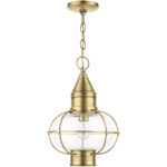 26906-01 1 Light Antique Brass Outdoor Pendant Lantern-Lighting LumensLantern