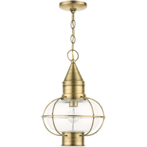 26906-01 1 Light Antique Brass Outdoor Pendant Lantern-Lighting LumensLantern