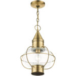 26906-01 1 Light Antique Brass Outdoor Pendant Lantern-Lighting LumensLantern