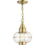 26910-01 1 Light Antique Brass Outdoor Pendant Lantern-Lighting LumensLantern