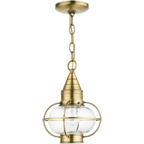 26910-01 1 Light Antique Brass Outdoor Pendant Lantern-Lighting LumensLantern