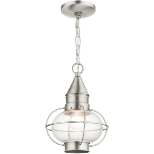 26910-91 1 Light Brushed Nickel Outdoor Pendant Lantern-Lighting LumensLantern