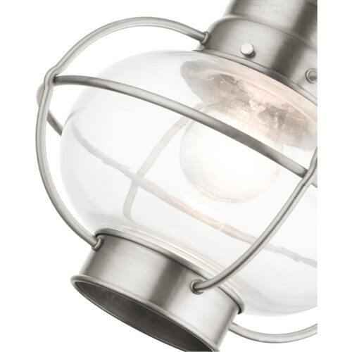 26910-91 1 Light Brushed Nickel Outdoor Pendant Lantern-Lighting LumensLantern