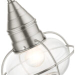 26910-91 1 Light Brushed Nickel Outdoor Pendant Lantern-Lighting LumensLantern