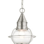 26910-91 1 Light Brushed Nickel Outdoor Pendant Lantern-Lighting LumensLantern