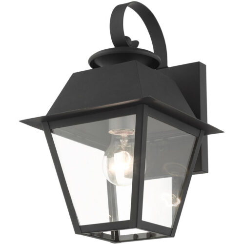 27212-04 1 Light Black Outdoor Wall Lantern-Lighting LumensLantern