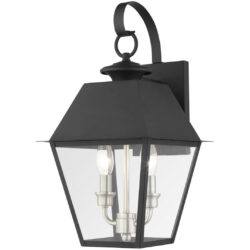 27215-04 2 Light Black Outdoor Wall Lantern-Lighting LumensLantern