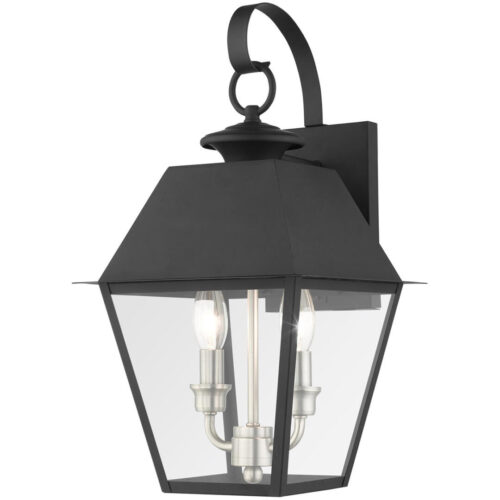 27215-04 2 Light Black Outdoor Wall Lantern-Lighting LumensLantern