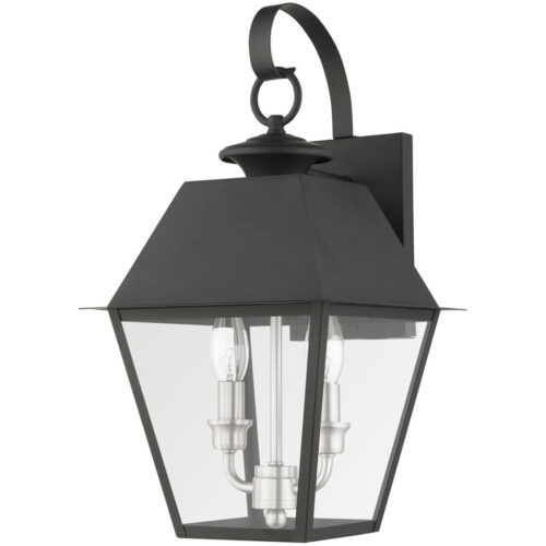 27215-04 2 Light Black Outdoor Wall Lantern-Lighting LumensLantern