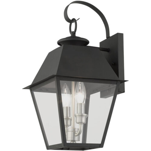 27215-04 2 Light Black Outdoor Wall Lantern-Lighting LumensLantern