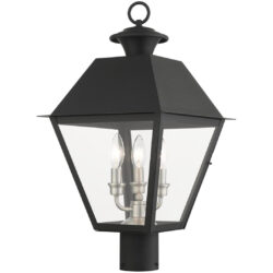 27219-04 3 Light Black Outdoor Post Top Lantern-Lighting LumensLantern