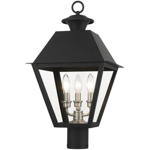 27219-04 3 Light Black Outdoor Post Top Lantern-Lighting LumensLantern