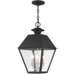 27220-04 3 Light Black Outdoor Pendant Lantern-Lighting LumensLantern