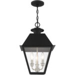 27220-04 3 Light Black Outdoor Pendant Lantern-Lighting LumensLantern