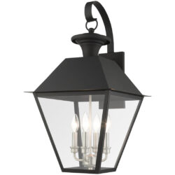 27222-04 4 Light Black Outdoor Wall Lantern-Lighting LumensLantern