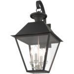 27222-04 4 Light Black Outdoor Wall Lantern-Lighting LumensLantern