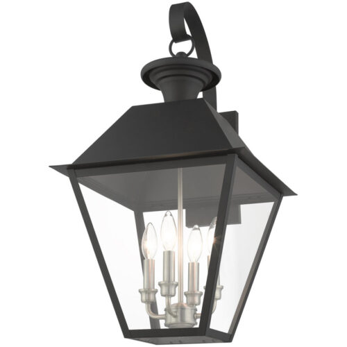 27222-04 4 Light Black Outdoor Wall Lantern-Lighting LumensLantern