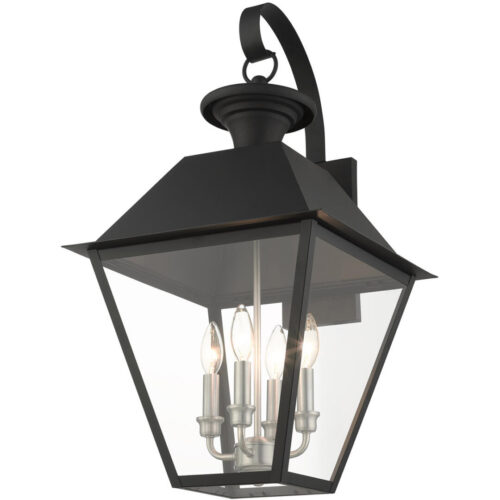 27222-04 4 Light Black Outdoor Wall Lantern-Lighting LumensLantern