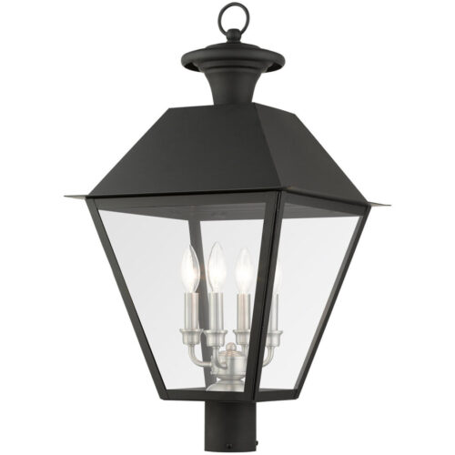 27223-04 4 Light Black Outdoor Post Top Lantern-Lighting LumensLantern