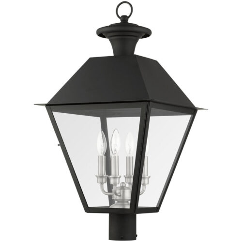 27223-04 4 Light Black Outdoor Post Top Lantern-Lighting LumensLantern