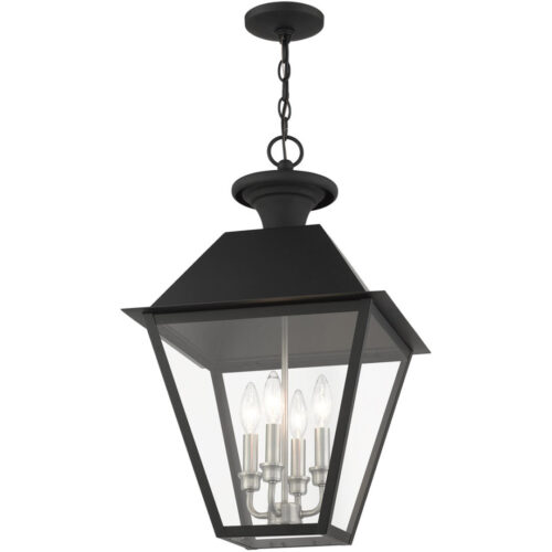 27224-04 4 Light Black Outdoor Pendant Lantern-Lighting LumensLantern