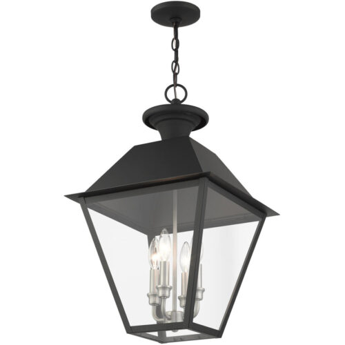 27224-04 4 Light Black Outdoor Pendant Lantern-Lighting LumensLantern