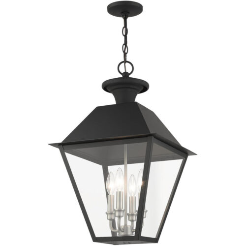 27224-04 4 Light Black Outdoor Pendant Lantern-Lighting LumensLantern